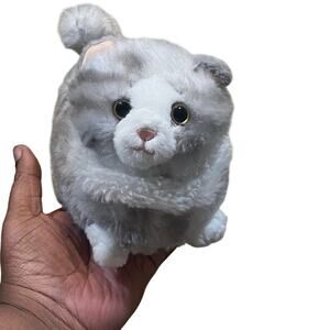 Hobby Lobby Gray Striped Kitty Chubby Cat Plush Fur Ball White Golden Eyes 10"